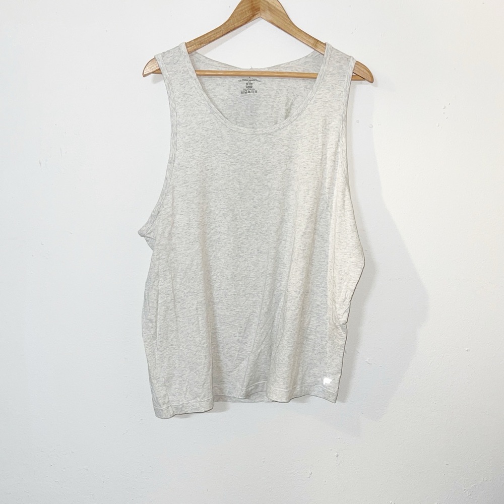 Fabletics new men’s oatmeal color cotton blend 24-7 tank top